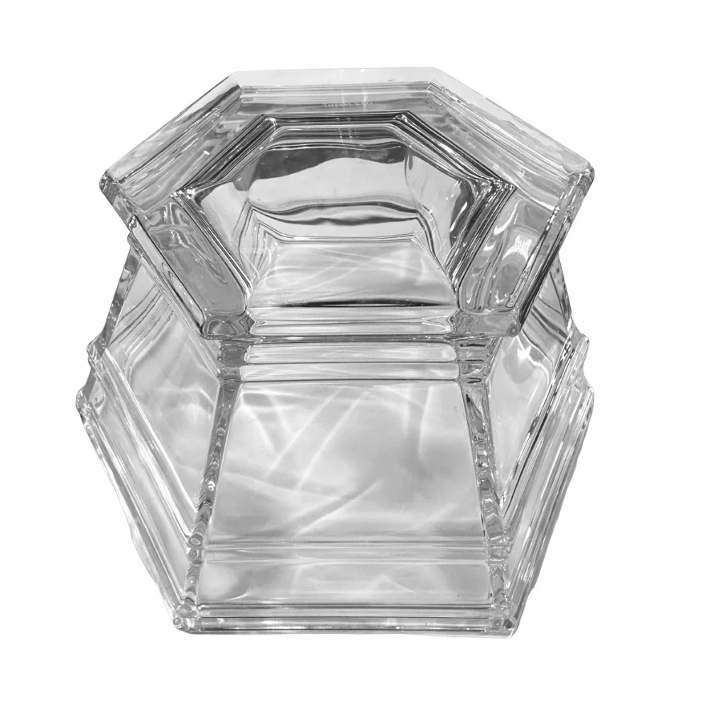 TIFFANYy & CO. Vintage Windham Hexagon Clear Crystal Bowl 7.5”